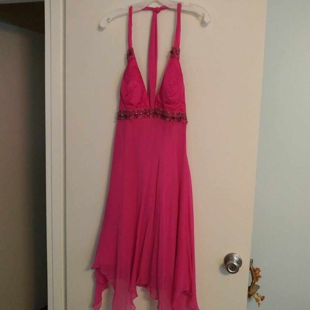 Women's hot pink halter cocktail dress - 11/12